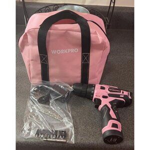 New Pink Cordless Drill Driver Set, 12V Electric Screwdriver Driver Tool Kit